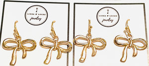 Earrings | Gold Bow Ribbon