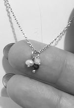 Load image into Gallery viewer, Necklace | Itty Bitty Pearl + Onyx Cluster

