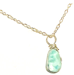 Necklace | Turquoise Wire Wrapped Pendant