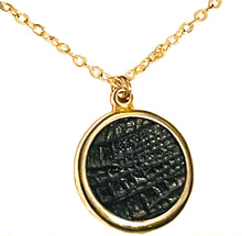 Load image into Gallery viewer, Necklace | Black Leather Gold Disc
