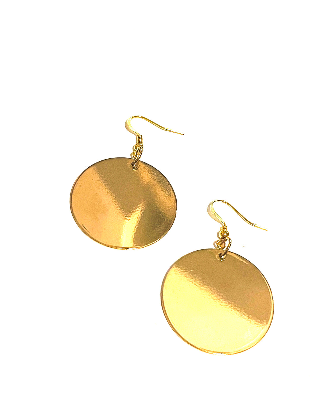 Earrings | Large Gold Circle Discs