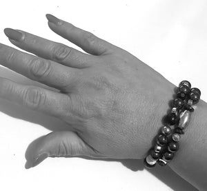 Bracelet | Hematite Stretch Bracelets Set of 2 LAST CALL