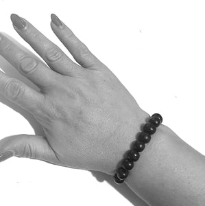Bracelet | Black Wood Bead Stretch