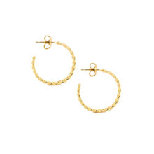 Load image into Gallery viewer, Earrings | Gold Curb Chain Hoops

