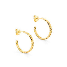 Load image into Gallery viewer, Earrings | Gold Curb Chain Hoops

