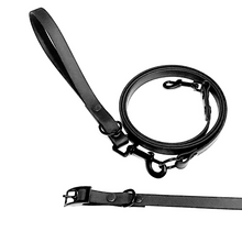 Load image into Gallery viewer, Classic Collection | SET of Collar + Leash | THIN BLACK
