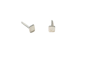 Earrings | Silver Tiny Square Studs 4mm