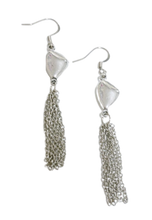 Load image into Gallery viewer, Earrings | Silver Pebble with Chain
