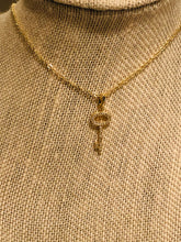 Load image into Gallery viewer, Necklace | Gold CZ Key Charm
