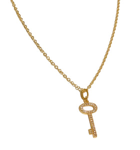 Necklace | Gold CZ Key Charm