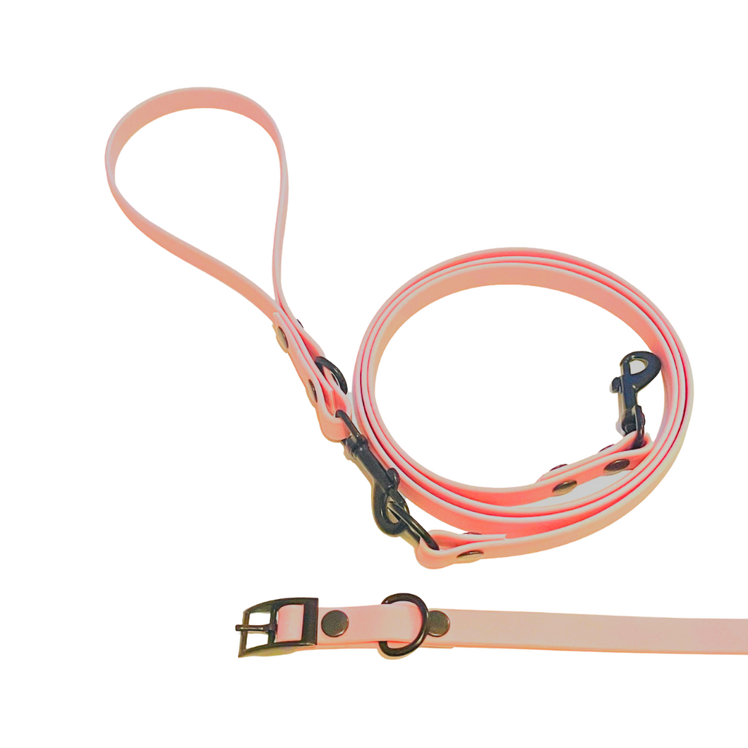 Candy Collection | SET of Collar + Leash | THIN SOFT PINK