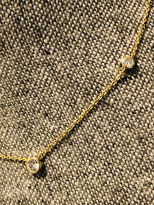 Necklace | Silver Crystal Drop Link