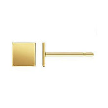 Load image into Gallery viewer, Earrings | 14kt Gold Square Studs 5mm
