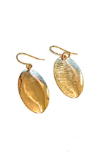 Load image into Gallery viewer, Earrings | Gold Oval Dangles
