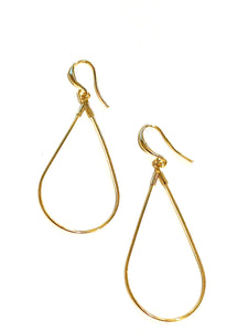 Earrings | Gold Raindrop Hoops