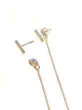 Load image into Gallery viewer, Earrings | Silver Bar Stud Faux Threaders
