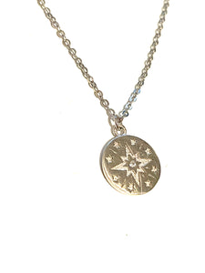 Necklace | Starburst Sterling Silver Coin