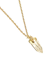 Load image into Gallery viewer, Necklace | Gold Quartz Crystal Tusk
