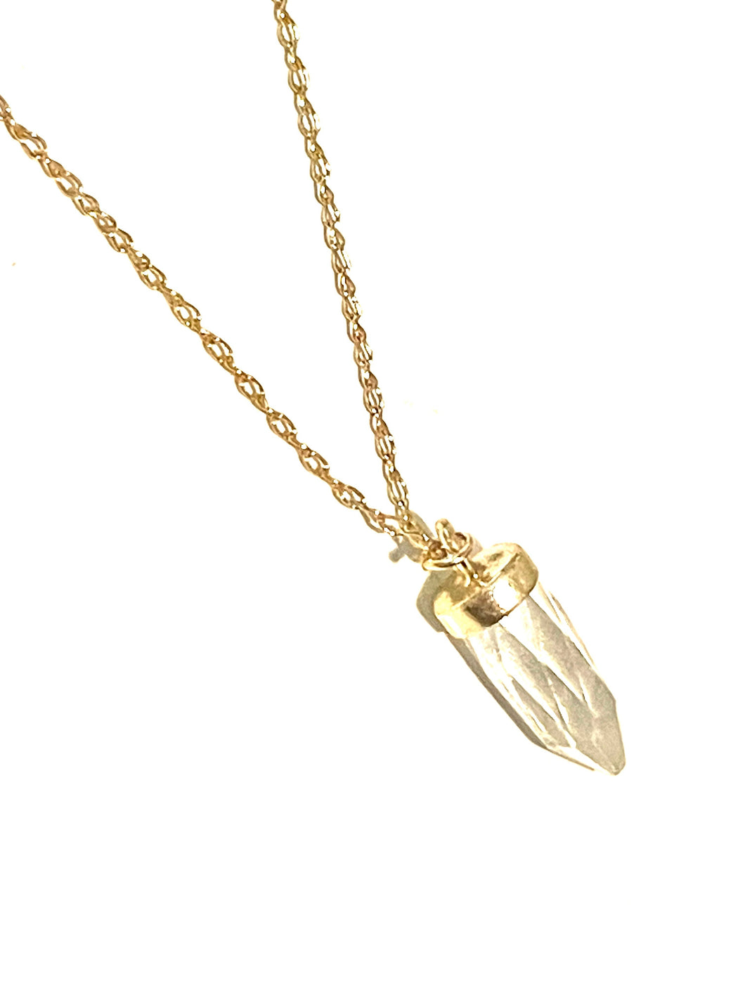 Necklace | Gold Quartz Crystal Tusk