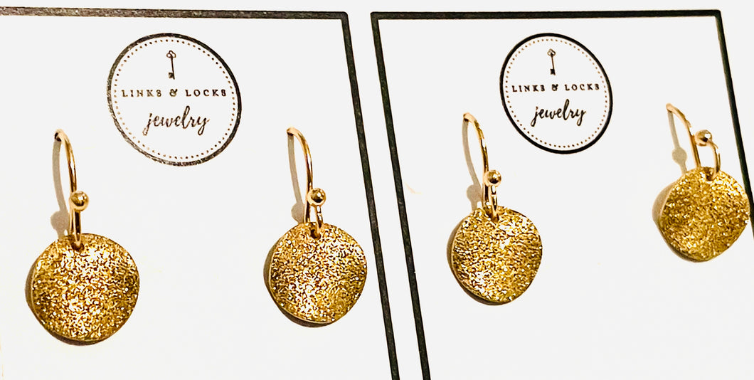 BFF Earring Set of 2 - Gold Sparkle Disc