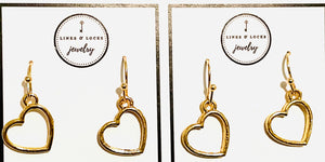 BFF Earring Set of 2 - Gold Heart Silhouette