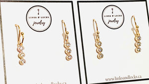 BFF Earring Set of 2 - Gold CZ Stack