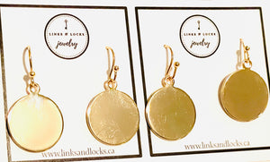 BFF Earring Set of 2 - Gold Disc Earrings
