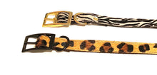 Load image into Gallery viewer, Leather Collection | Buckle Collar | Animal Print Leather Collar | Leopard or Zebra Print

