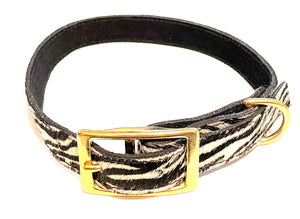 Leather Collection | Buckle Collar | Animal Print Leather Collar | Leopard or Zebra Print