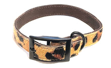 Load image into Gallery viewer, Leather Collection | Buckle Collar | Animal Print Leather Collar | Leopard or Zebra Print
