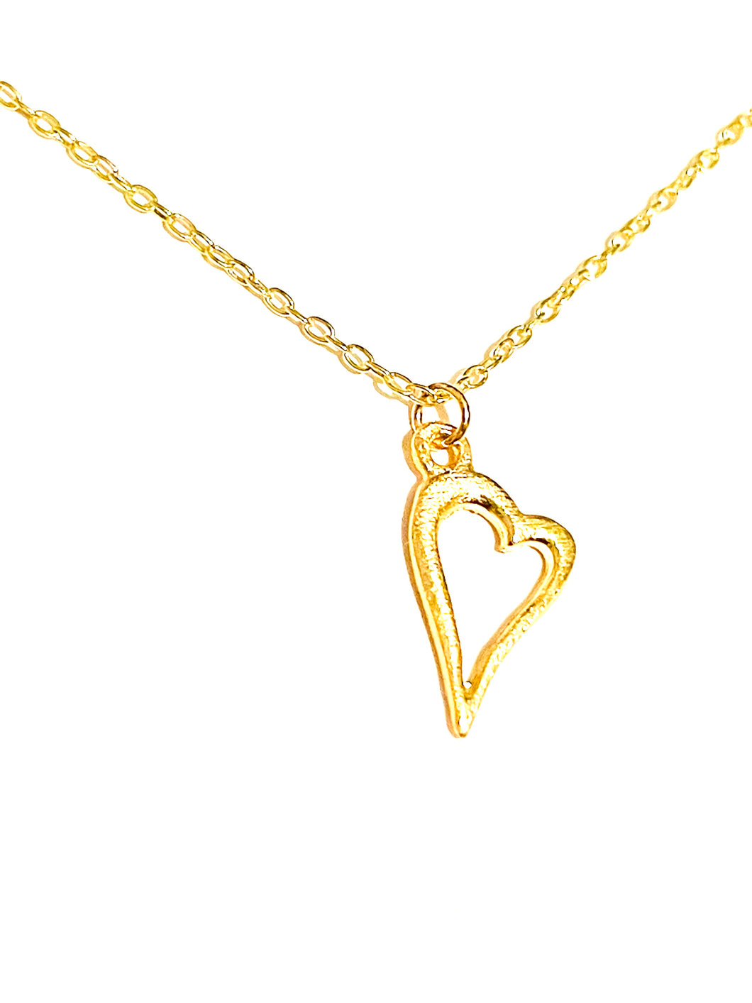 Necklace | Matte Gold Heart Silhouette