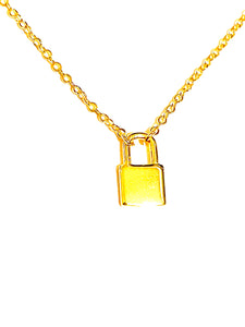 Necklace | Mini Gold Lock Charm