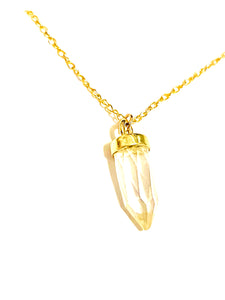 Necklace | Gold Quartz Crystal Tusk