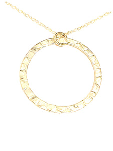 Necklace | Large Hammered Halo