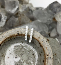 Load image into Gallery viewer, Earrings | Tiny SILVER CZ Bar Studs
