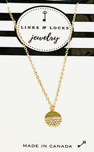 Necklace | Gold CZ Dipped Disc