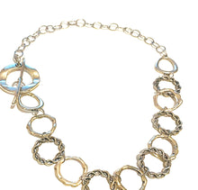 Load image into Gallery viewer, Statement Necklace Silver Circle Link Toggle Necklace
