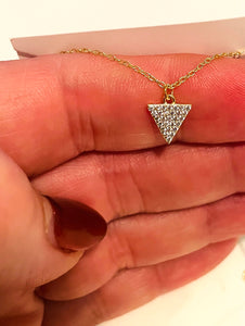 Necklace | Gold CZ Triangle