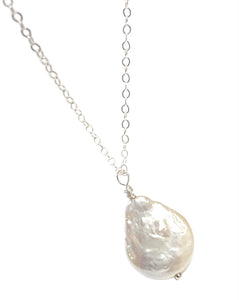 Necklace | Silver Freshwater Pearl Pendant