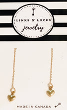 Load image into Gallery viewer, Earrings | Tiny Gold Heart Threaders
