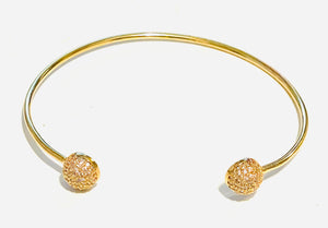 Bracelet | Gold Wire Cuff with CZ Crystals