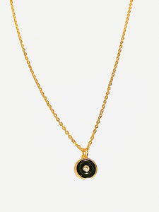 Necklace | Black Enamel Evil Eye