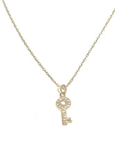 Load image into Gallery viewer, Necklace | Silver CZ Key Charm

