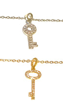 Load image into Gallery viewer, Necklace | Silver CZ Key Charm
