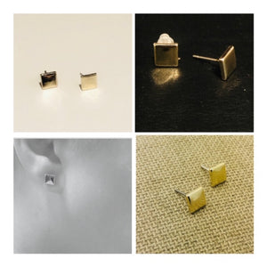Earrings | Gold Square 8mm Studs FLASH SALE