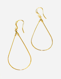 Earrings | Gold Raindrop Hoops