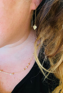 Earrings | Gold Brass Heart Threaders