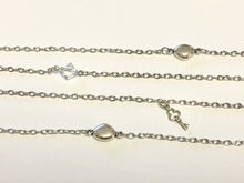 Load image into Gallery viewer, Necklace | Long Silver Pebble and Crystal
