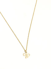 Load image into Gallery viewer, Necklace | Tiny GOLD Ribbon
