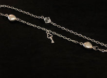 Load image into Gallery viewer, Necklace | Long Silver Pebble and Crystal
